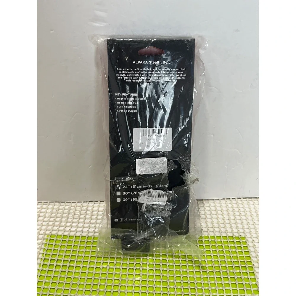 ALPAKA Stealth Belt Black Magnetic Fidlock Buckle Adjustable 24-32 NEW WITH TAG